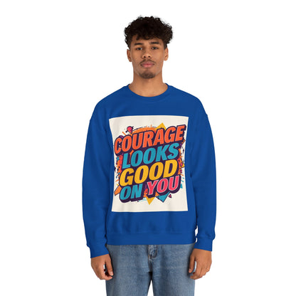 Courage Looks Good On You Sweatshirt — Inspirational Graphic Crewneck