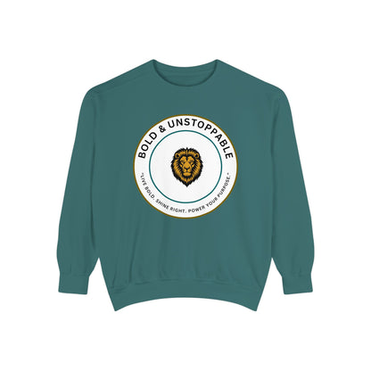Bold & Unstoppable Lion Sweatshirt — Inspirational Graphic Crewneck