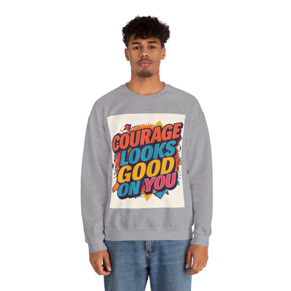 Courage Looks Good On You Sweatshirt — Inspirational Graphic Crewneck