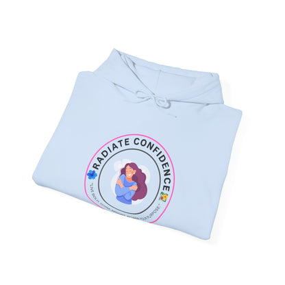 Radiate Confidence Hoodie — Feminine Self-Love Graphic Sweatshirt
