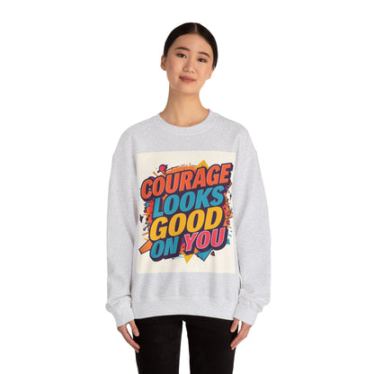 Courage Looks Good On You Sweatshirt — Inspirational Graphic Crewneck