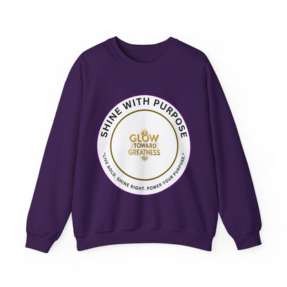 Shine With Purpose Crewneck Sweatshirt — "Glow Toward Greatness" Inspirational Pullover