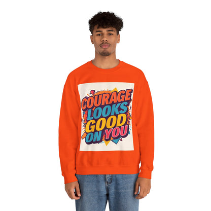 Courage Looks Good On You Sweatshirt — Inspirational Graphic Crewneck
