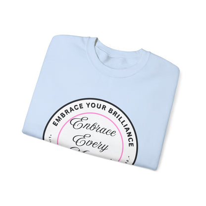 Crewneck Sweatshirt — "Embrace Every Moment" Inspirational Circle Design for Men's