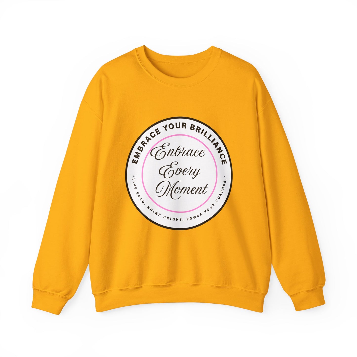 Crewneck Sweatshirt — "Embrace Every Moment" Inspirational Circle Design for Men's