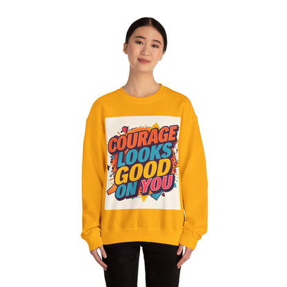 Courage Looks Good On You Sweatshirt — Inspirational Graphic Crewneck