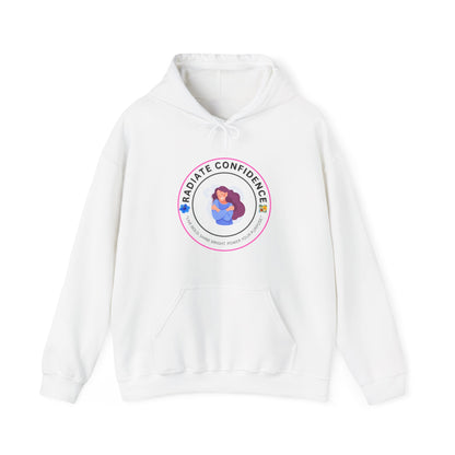 Radiate Confidence Hoodie — Feminine Self-Love Graphic Sweatshirt