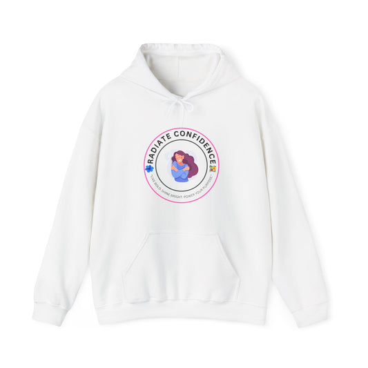 Radiate Confidence Hoodie — Feminine Self-Love Graphic Sweatshirt