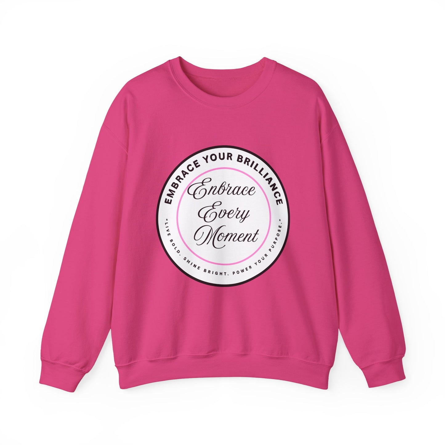 Crewneck Sweatshirt — "Embrace Every Moment" Inspirational Circle Design for Men's