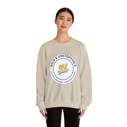 Bold & Unstoppable Crewneck Sweatshirt — Inspirational Graphic Pullover