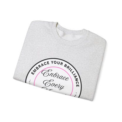 Crewneck Sweatshirt — "Embrace Every Moment" Inspirational Circle Design for Men's