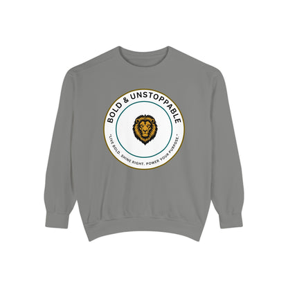 Bold & Unstoppable Lion Sweatshirt — Inspirational Graphic Crewneck