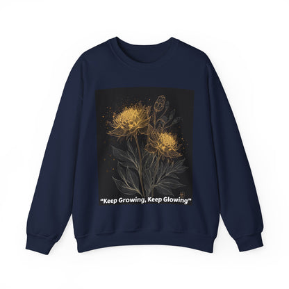 Keep Growing, Keep Glowing Floral Crewneck Sweatshirt