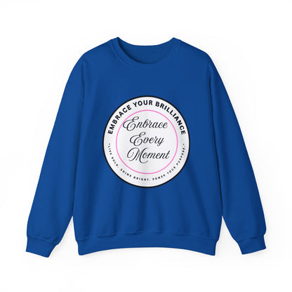 Crewneck Sweatshirt — "Embrace Every Moment" Inspirational Circle Design for Men's