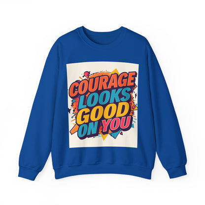 Courage Looks Good On You Sweatshirt — Inspirational Graphic Crewneck