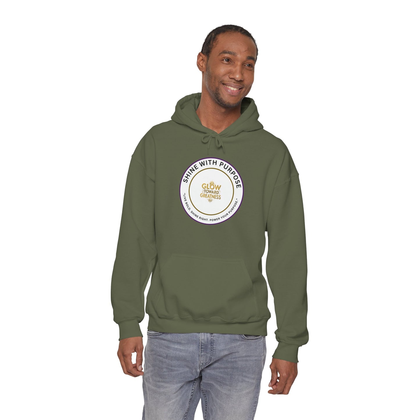 Shine With Purpose Hoodie – "Glow Towards Greatness" Inspirational Pullover