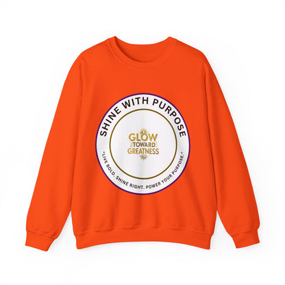 Shine With Purpose Crewneck Sweatshirt — "Glow Toward Greatness" Inspirational Pullover