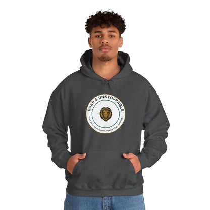 Bold & Unstoppable Lion Hoodie — Inspirational Graphic Pullover