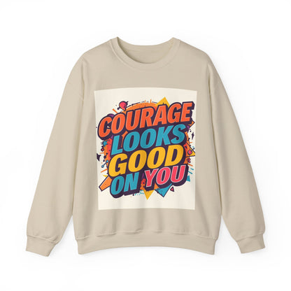 Courage Looks Good On You Sweatshirt — Inspirational Graphic Crewneck