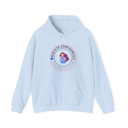 Radiate Confidence Hoodie — Feminine Self-Love Graphic Sweatshirt