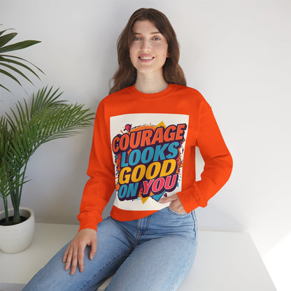 Courage Looks Good On You Sweatshirt — Inspirational Graphic Crewneck