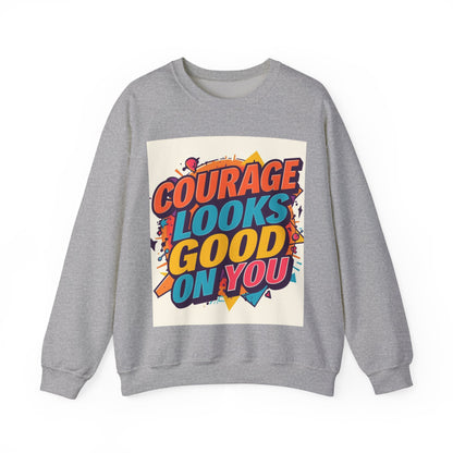 Courage Looks Good On You Sweatshirt — Inspirational Graphic Crewneck