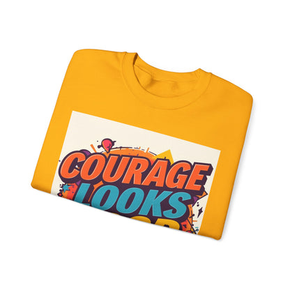 Courage Looks Good On You Sweatshirt — Inspirational Graphic Crewneck
