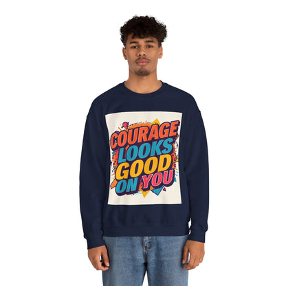 Courage Looks Good On You Sweatshirt — Inspirational Graphic Crewneck