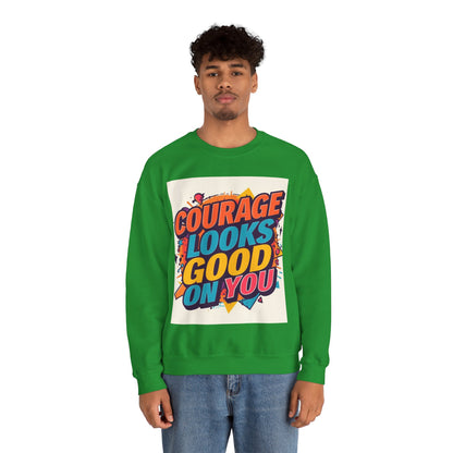Courage Looks Good On You Sweatshirt — Inspirational Graphic Crewneck