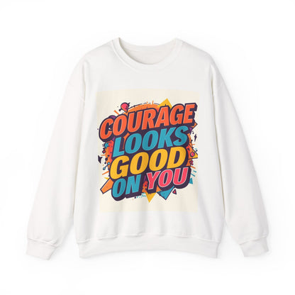 Courage Looks Good On You Sweatshirt — Inspirational Graphic Crewneck