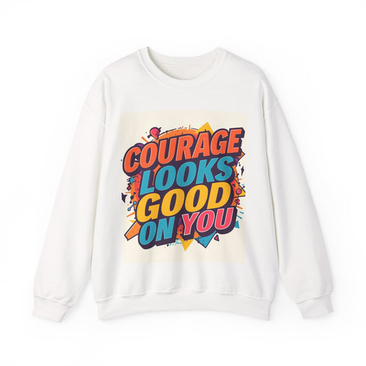 Courage Looks Good On You Sweatshirt — Inspirational Graphic Crewneck