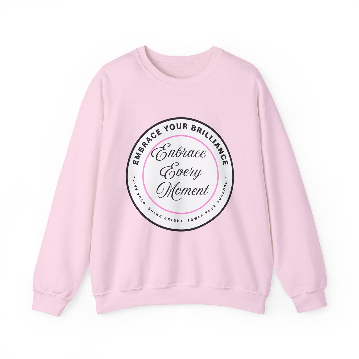 Crewneck Sweatshirt — "Embrace Every Moment" Inspirational Circle Design for Men's