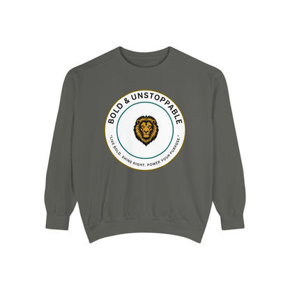 Bold & Unstoppable Lion Sweatshirt — Inspirational Graphic Crewneck