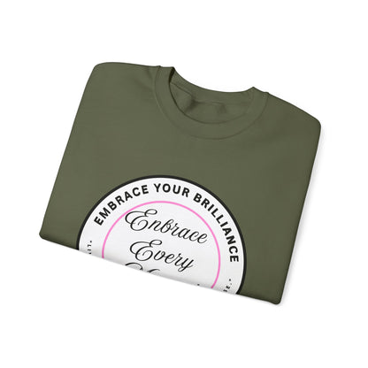 Crewneck Sweatshirt — "Embrace Every Moment" Inspirational Circle Design for Men's