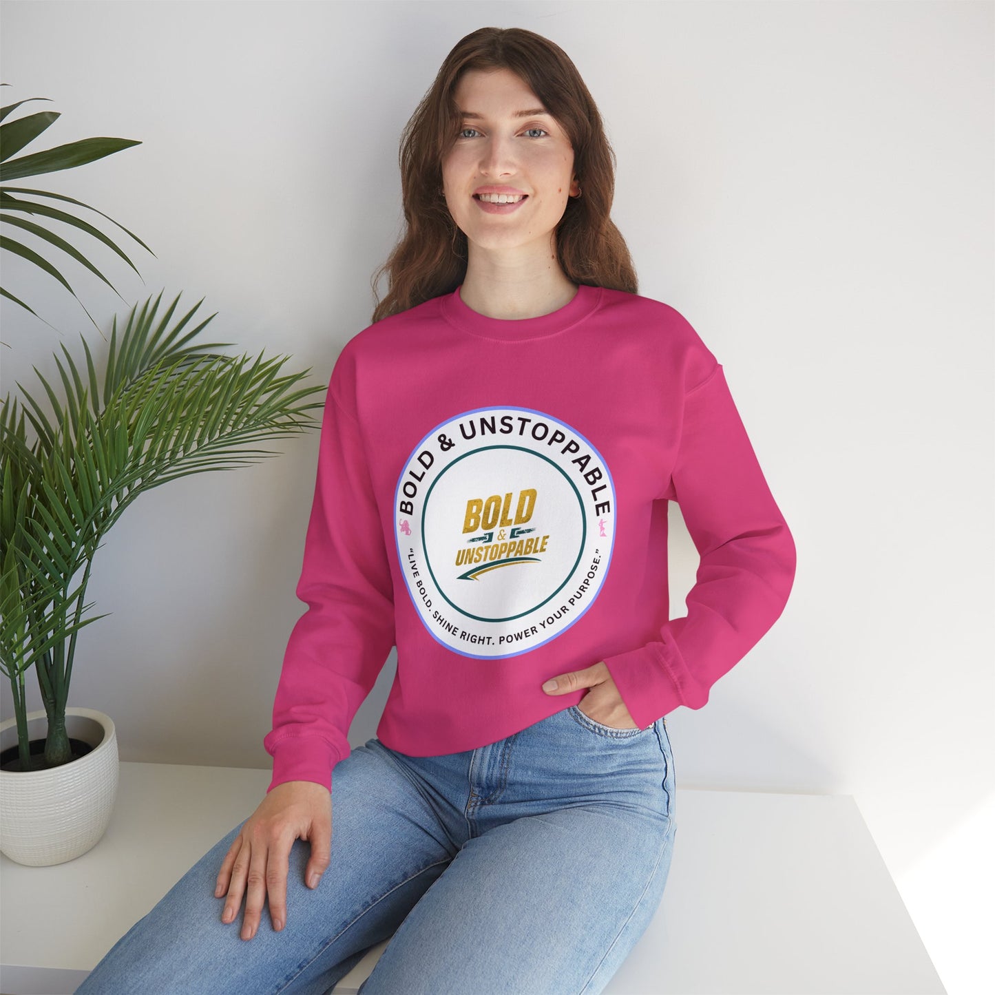 Bold & Unstoppable Crewneck Sweatshirt — Inspirational Graphic Pullover