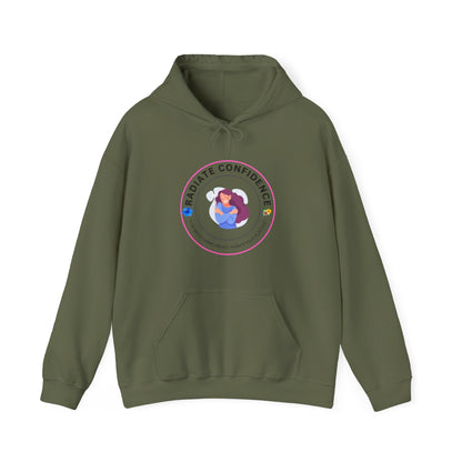 Radiate Confidence Hoodie — Feminine Self-Love Graphic Sweatshirt