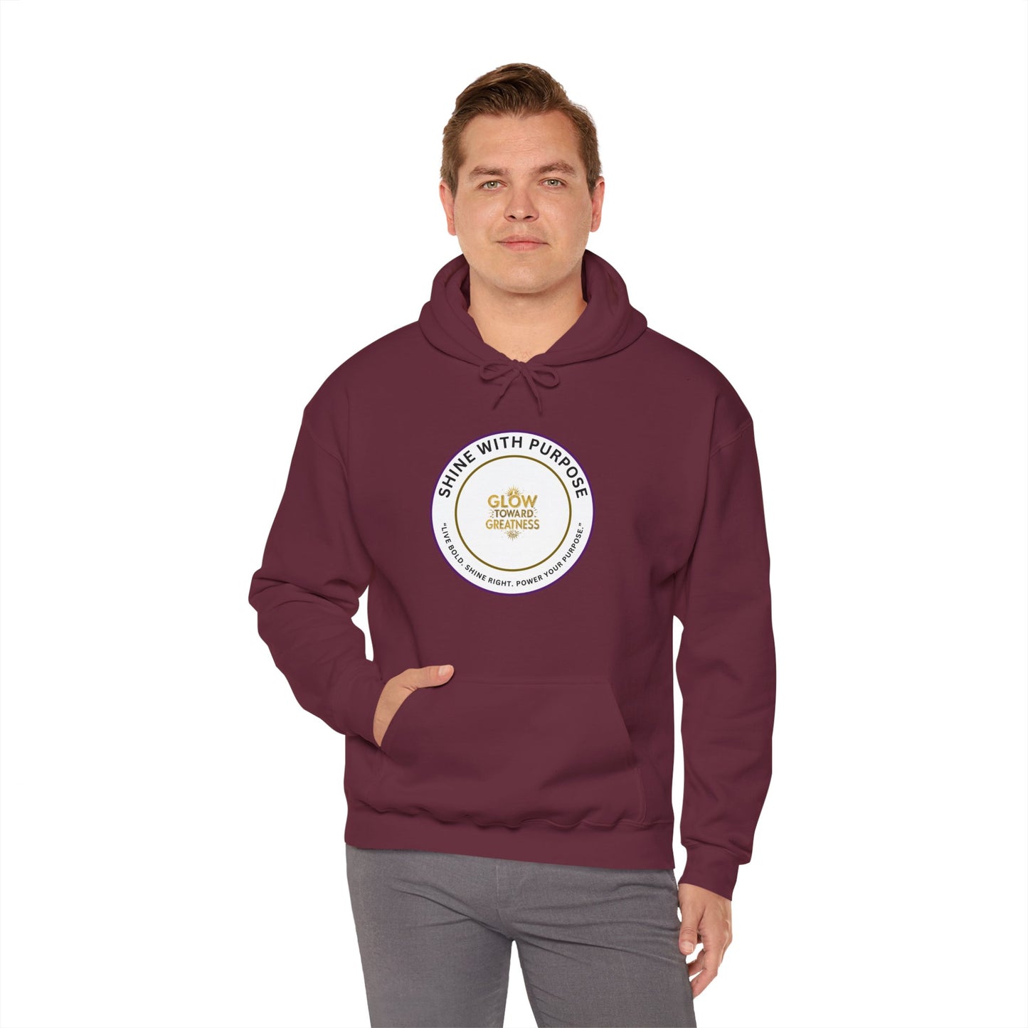 Shine With Purpose Hoodie – "Glow Towards Greatness" Inspirational Pullover