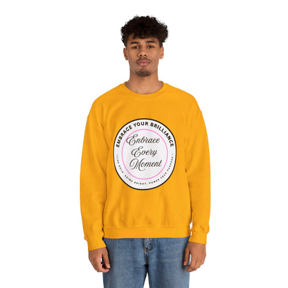 Crewneck Sweatshirt — "Embrace Every Moment" Inspirational Circle Design for Men's