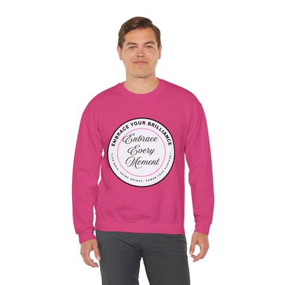 Crewneck Sweatshirt — "Embrace Every Moment" Inspirational Circle Design for Men's