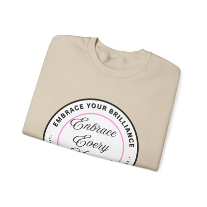 Crewneck Sweatshirt — "Embrace Every Moment" Inspirational Circle Design for Men's