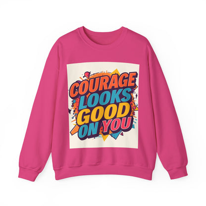 Courage Looks Good On You Sweatshirt — Inspirational Graphic Crewneck