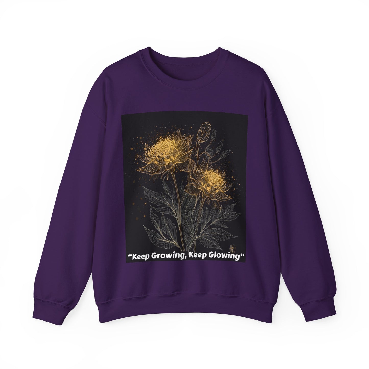 Keep Growing, Keep Glowing Floral Crewneck Sweatshirt