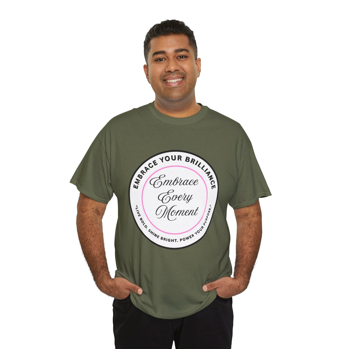 Embrace Your Brilliance Men's Tee — "Embrace Every Moment" Inspirational Graphic Shirt
