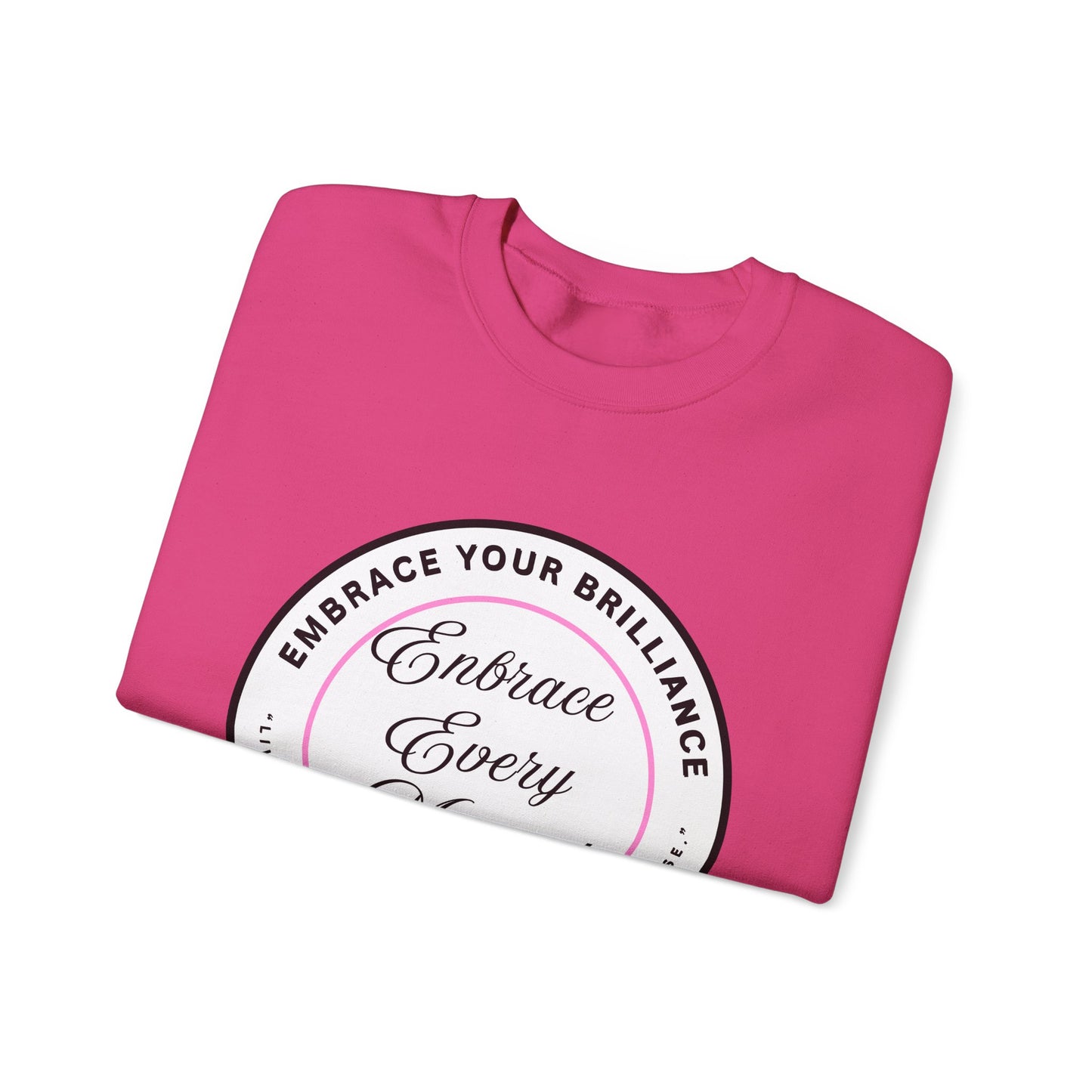Crewneck Sweatshirt — "Embrace Every Moment" Inspirational Circle Design for Men's