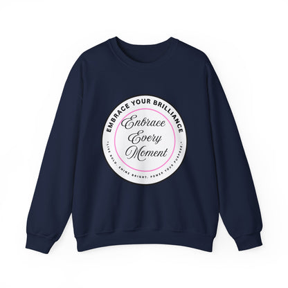 Crewneck Sweatshirt — "Embrace Every Moment" Inspirational Circle Design for Men's