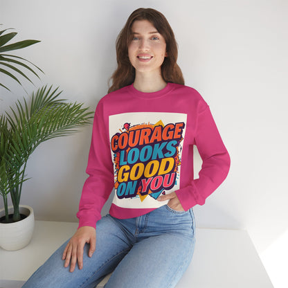 Courage Looks Good On You Sweatshirt — Inspirational Graphic Crewneck