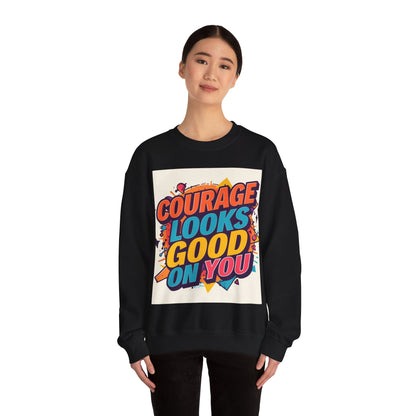 Courage Looks Good On You Sweatshirt — Inspirational Graphic Crewneck