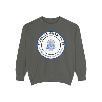 Elegance Meets Power Sweatshirt — "Strong & Gracious" Graphic Crewneck