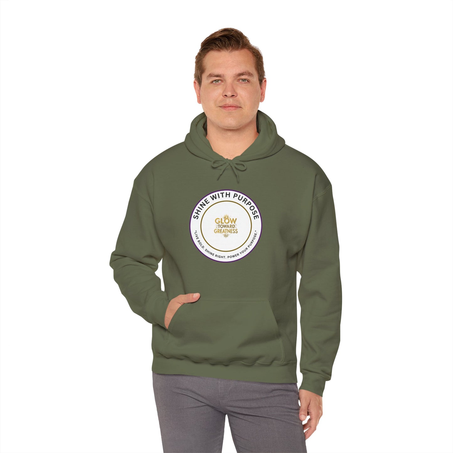 Shine With Purpose Hoodie – "Glow Towards Greatness" Inspirational Pullover