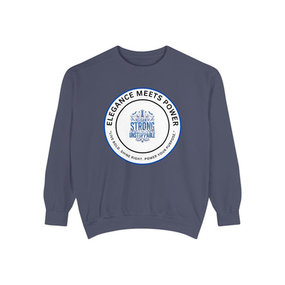 Elegance Meets Power Sweatshirt — "Strong & Gracious" Graphic Crewneck